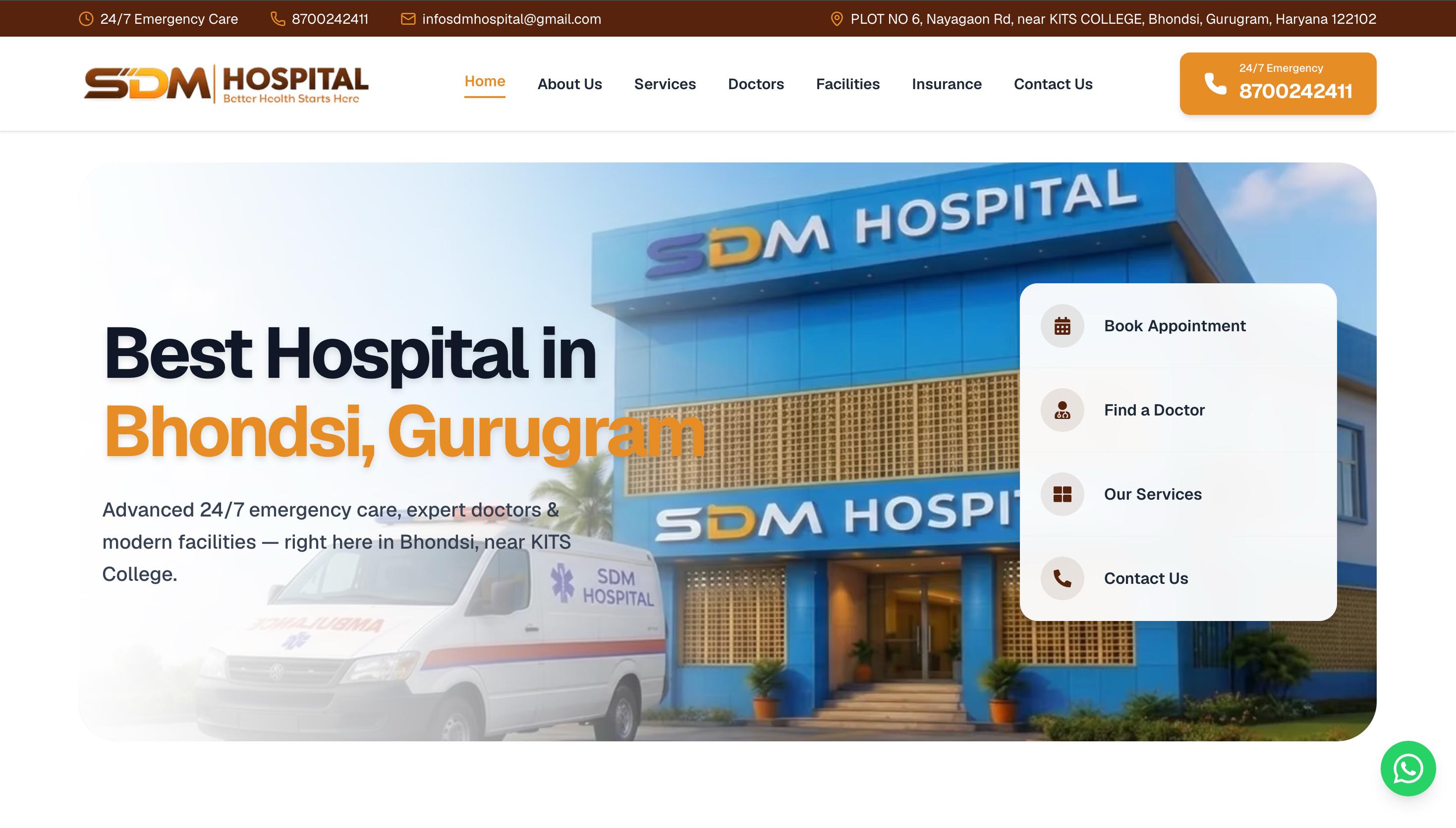 SDM Hospital multi-specialty doctor booking and clinic management platform