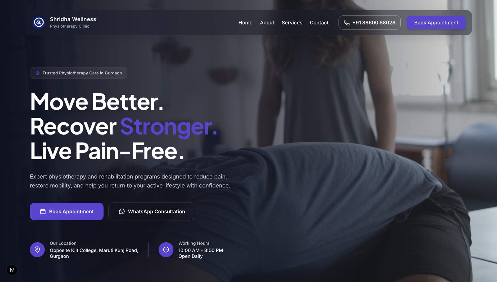 Shridha Wellness digital platform and organic patient booking engine