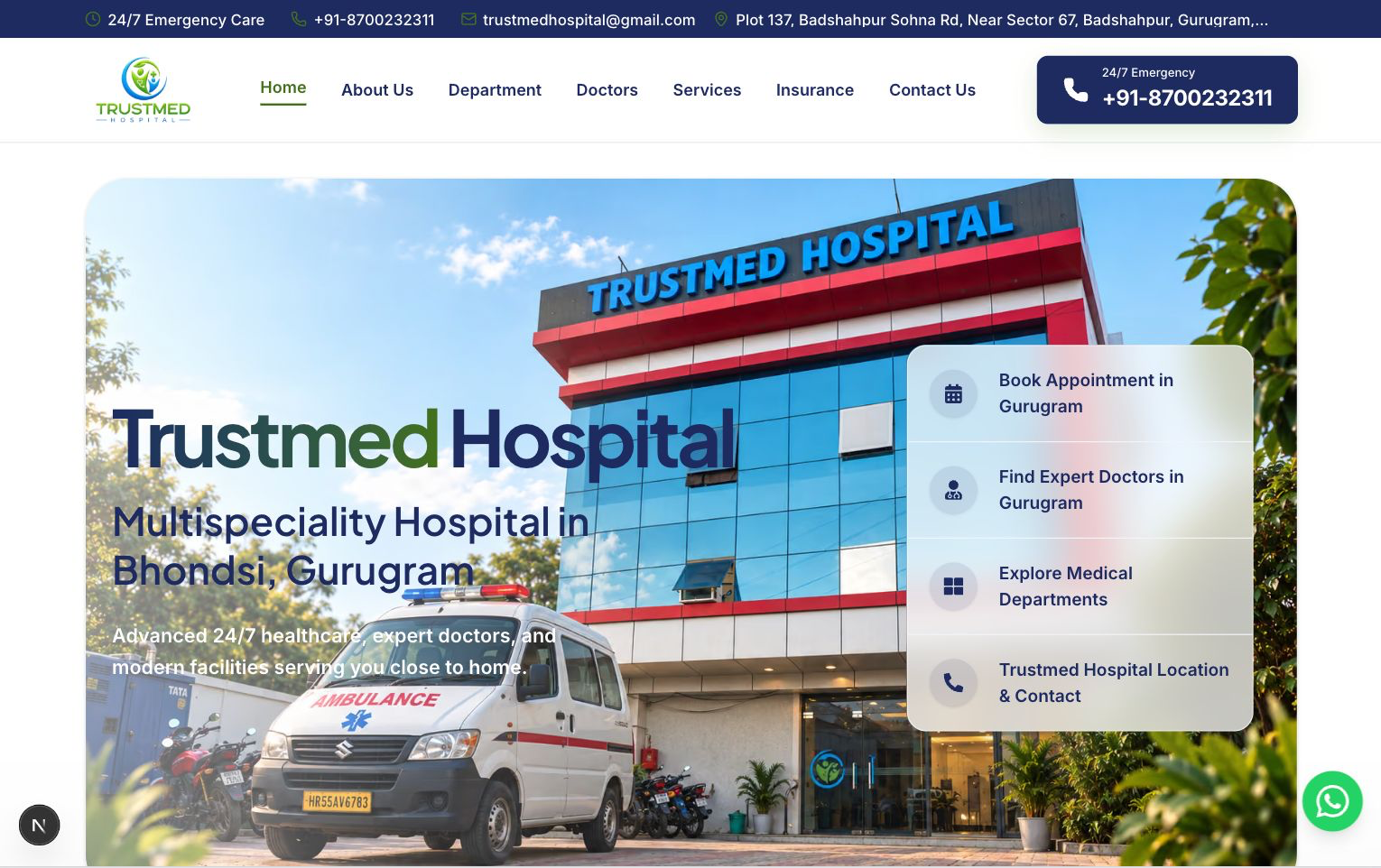 TrustMed Hospital patient acquisition and digital campaign infrastructure